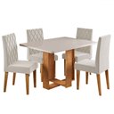 Ver imagem 2 de Mesa de Jantar 4 Lugares Afrodite Mel/blonde/veludo Pastel - Viero Móveis
