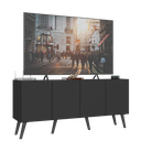 Ver imagem 2 de Rack Retrô para Tv até 50 Polegadas com 4 Portas Multimóveis Mp1071 Preto