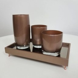 Bandeja Espelhada Com Pezinho - Madeira Cor Cobre - 3