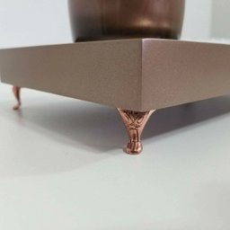 Bandeja Espelhada Com Pezinho - Madeira Cor Cobre - 2