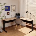 Ver imagem 2 de Mesa Angular New City Pé Metálico Light 160 cm Calvi/Preto Gebb Work