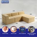Ver imagem 2 de Sofá Modular Euro com Puff Bom Pastor Linho Bege