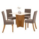 Ver imagem 1 de Conjunto Mesa Quadrada Ana com 4 Cadeiras em Mdf e Mdp Henn