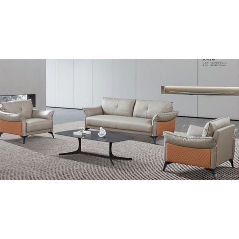 Sc-2215 Conjunto Internacional Sofá 1,97m com 2 Poltronas Material Ecológico Sala Tv Conforto Luxo