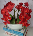 Ver imagem 3 de Arranjo Com 4 Orquídeas Vermelha Vaso Ceramica 28cm