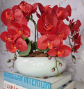 Ver imagem 1 de Arranjo Com 4 Orquídeas Vermelha Vaso Ceramica 28cm