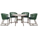 Ver imagem 1 de Mesa com 4 Cadeiras e Noronha Estofado 12 Trama Original Verde