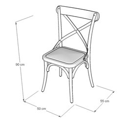 Jogo de Mesa Eiffel Redondo Tampo de Madeira 90cm Branco com 4 Cadeiras Katrina Off Whiteo Be - 2