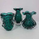 Ver imagem 4 de Vaso de Murano Trouxinha São Marcos - Cristal Verde Esmeralda 20cm