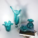 Ver imagem 4 de Vaso De Murano São Marcos - Cristal Verde Esmeralda/Transparente 54cm