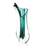 Vaso De Murano São Marcos - Cristal Verde Esmeralda/Transparente 54cm - 1