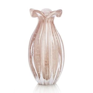 Vaso de Murano Trouxinha São Marcos - Cristal Rosa 20cm