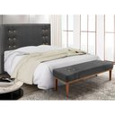 Ver imagem 2 de Kit Cabeceira e Calçadeira Recamier Casal 1,40m Gênova Suede Cinza - Pallazio