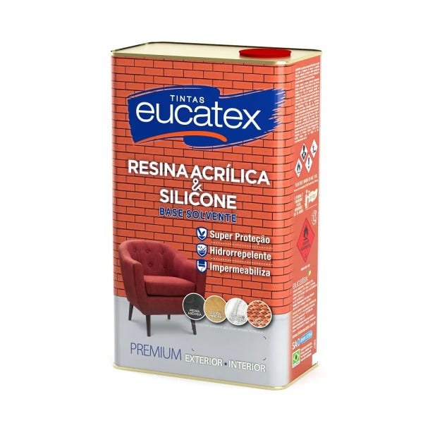 Eucatex Resina Acrílica Premium Brilho Incolor 5 litros 5 litros