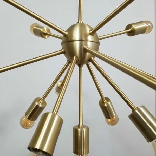Lustre Pendente Moderno Sputnik Dourado - 13 Lâmpadas (Não Inclusas) - 4