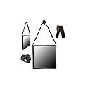 Ver imagem 2 de Espelho Quadrado 50cm Adnet Moldura Alumínio com Alça Costurada - Preto