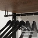 Ver imagem 4 de Guarda-roupa Closet Modulado 4 Gavetas 6 Prateleiras 140cm Rustic/preto Valencia Madesa Xa Rustic/