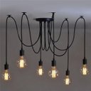 Ver imagem 1 de Lustre Pendente Moderno Aranha - Industrial Preto 6 Lâmpadas