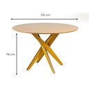 Ver imagem 3 de Mesa de Jantar Redonda Madeira Maciça 4 Lugares 110cm Lisboa