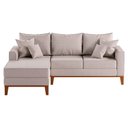 Ver imagem 1 de Sofá Beny com Chaise Esquerda, 3 Lugares, Estofado em Linho, Base em Madeira, 1,40x2,00m.