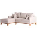 Ver imagem 4 de Sofá Beny com Chaise Esquerda, 3 Lugares, Estofado em Linho, Base em Madeira, 1,40x2,00m.