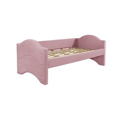 Sofá Cama Valencia em Madeira Maciça Vintage com Revestimento de Tecido Veludo Rosa - Valorize - 2