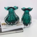 Ver imagem 2 de Vaso de Murano Trouxinha São Marcos - Cristal Verde Esmeralda 18cm