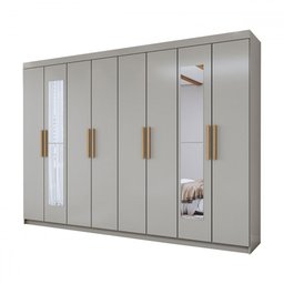 Guarda-roupa Casal Aurora 8 Portas 4 Gavetas com Espelho Taupé - Panorama Móveis - 7