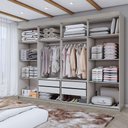 Ver imagem 2 de Guarda-roupa Casal Aurora 8 Portas 4 Gavetas com Espelho - Panorama Móveis