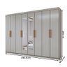 Guarda-roupa Casal Aurora 8 Portas 4 Gavetas com Espelho - Panorama Móveis - 4