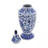 Potiche Ornamental Estilo Persa com Tampa - Azul e Branco Grande - 2