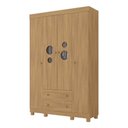 Ver imagem 2 de Guarda-roupa Infantil 122cm com Vidro 4 Portas e 2 Gavetas Bombom Multimóveis Mp4463 Madeirado