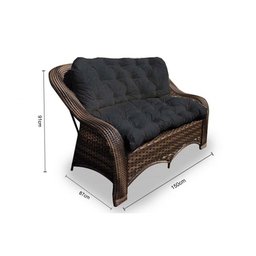 Conjunto de Sofá Fibra Sintética Melo - 1 Sofá 2 L + 2 Poltronas + 1 Mesa Centro - Tecido Duna Preto - 2