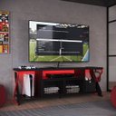Ver imagem 1 de Rack para Tv 60 Polegadas Industrial Gamer com Rgb 2 Portas Vermelho/preto