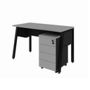 Ver imagem 2 de Mesa Escrivaninha 120cm x 60cm Tampo Chanfrado e Gaveteiro Móvel com 4 Gavetas F5 Office Cor:Cinza