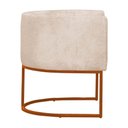 Ver imagem 4 de Kit 2 Poltronas Reforçada Decorativa Sala Gabriela Base Ferro Bronze Suede Bege