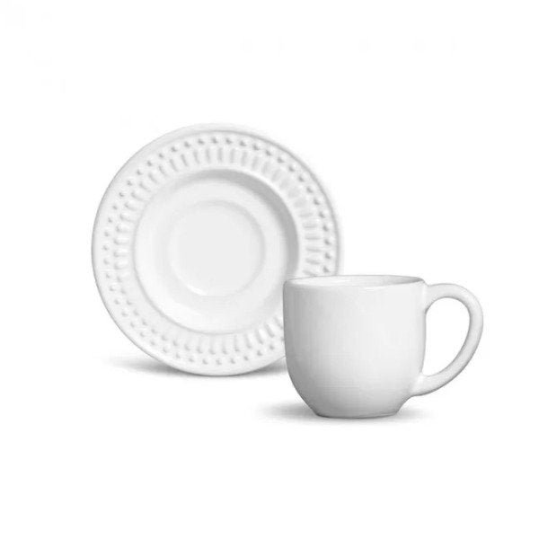 Conjunto Xícaras de Café Porto Brasil - Roma Branco (6 Peças)