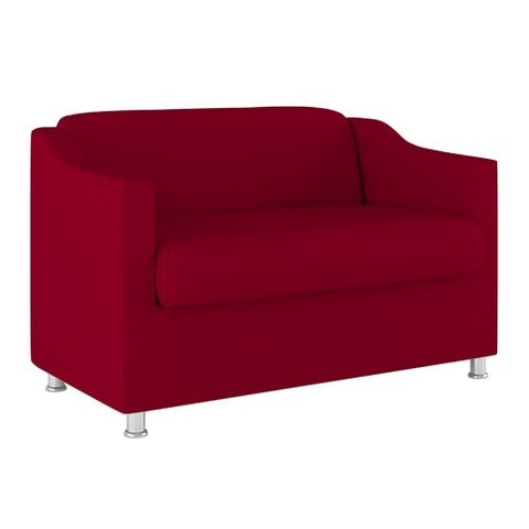 Namoradeira Tilla Sala de Estar Tecido Suede – Balaqui Decor Cor:vermelho