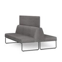 Ver imagem 1 de Sofa Pix com 2 Unidades e Painel Divisor Assento Mescla Cinza Base Aco Preto - 55072
