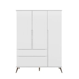 Roupeiro Melinda Branco 3 Portas e 2 Gavetas para Quarto de Bebê Infantil - Phoenix Baby - 2