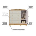 Ver imagem 3 de Cômoda Infantil Elô Peroba Off White/Amêndoa 1 Porta Lisa