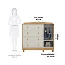 Ver imagem 3 de Cômoda Infantil Elô Peroba Off White/Amêndoa 1 Porta Lisa