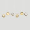 Lustre Pendente Figo Branco - 6 Globos Esfera de Vidro Ambar - 6-2620-4-am - 2