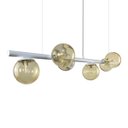 Ver imagem 3 de Lustre Pendente Figo Branco - 6 Globos Esfera de Vidro Ambar - 6-2620-4-am