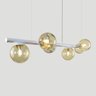 Lustre Pendente Figo Branco - 6 Globos Esfera de Vidro Ambar - 6-2620-4-am - 4