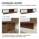Ver imagem 5 de Rack Suspenso para Tv até 80 Polegadas 218 Cm 2 Portas Rustic/branco Vik Madesa