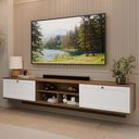 Ver imagem 1 de Rack Suspenso para Tv até 80 Polegadas 218 Cm 2 Portas Rustic/branco Vik Madesa