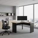 Ver imagem 1 de Mesa Escrivaninha em L New City Web Office Calvi/Preto 120x120cm