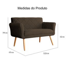 Namoradeira Isabela 02 Lugares Veludo Cores - DS Estofados - Marrom - 5