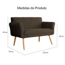 Ver imagem 5 de Namoradeira Isabela 02 Lugares Veludo Cores - DS Estofados - Marrom